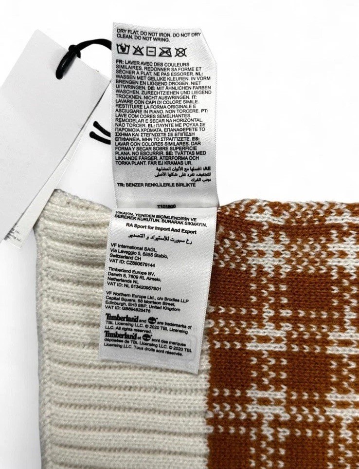 Timberland Wheat Plaid Scarf NWT 64 Inches
