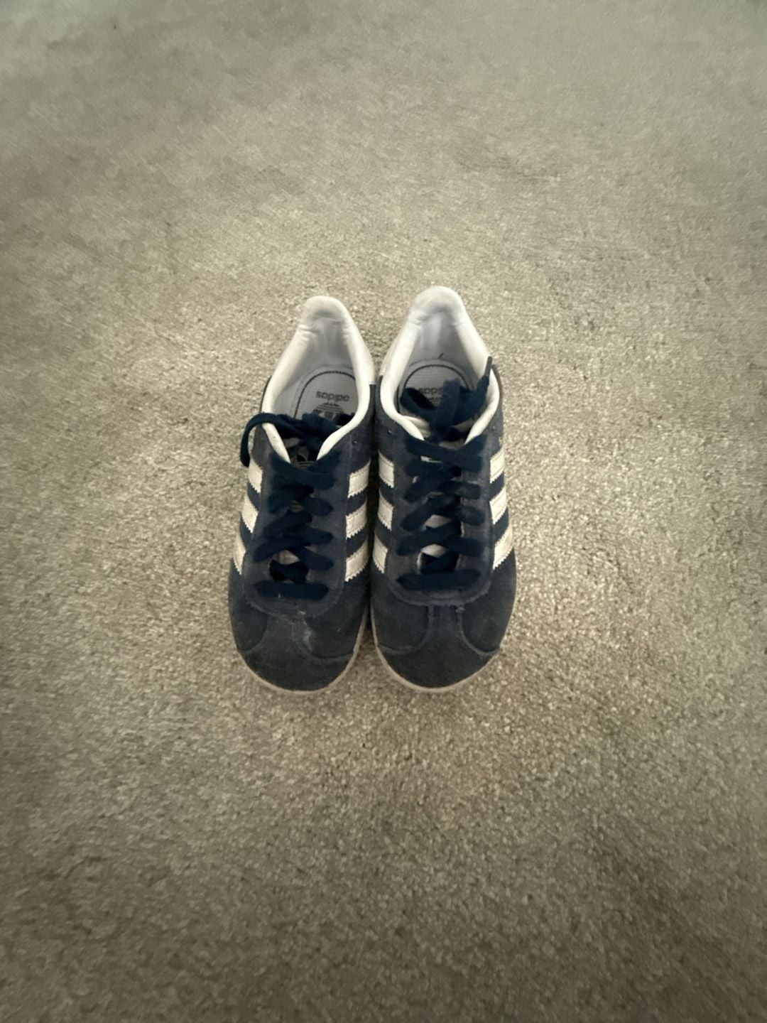 Adidas Gazelle Navy Blue and White Suede Kids Sneakers – 11k