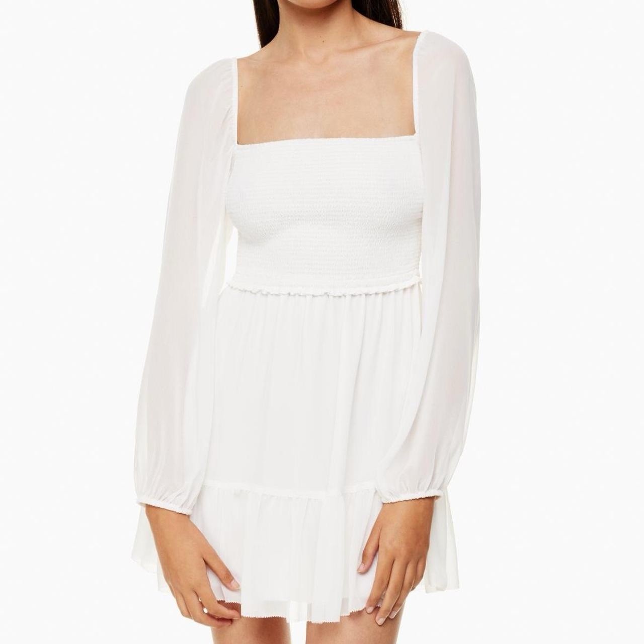Wilfred Aritzia Tempest Mini Dress White Light Birch Size M MSRP 158$