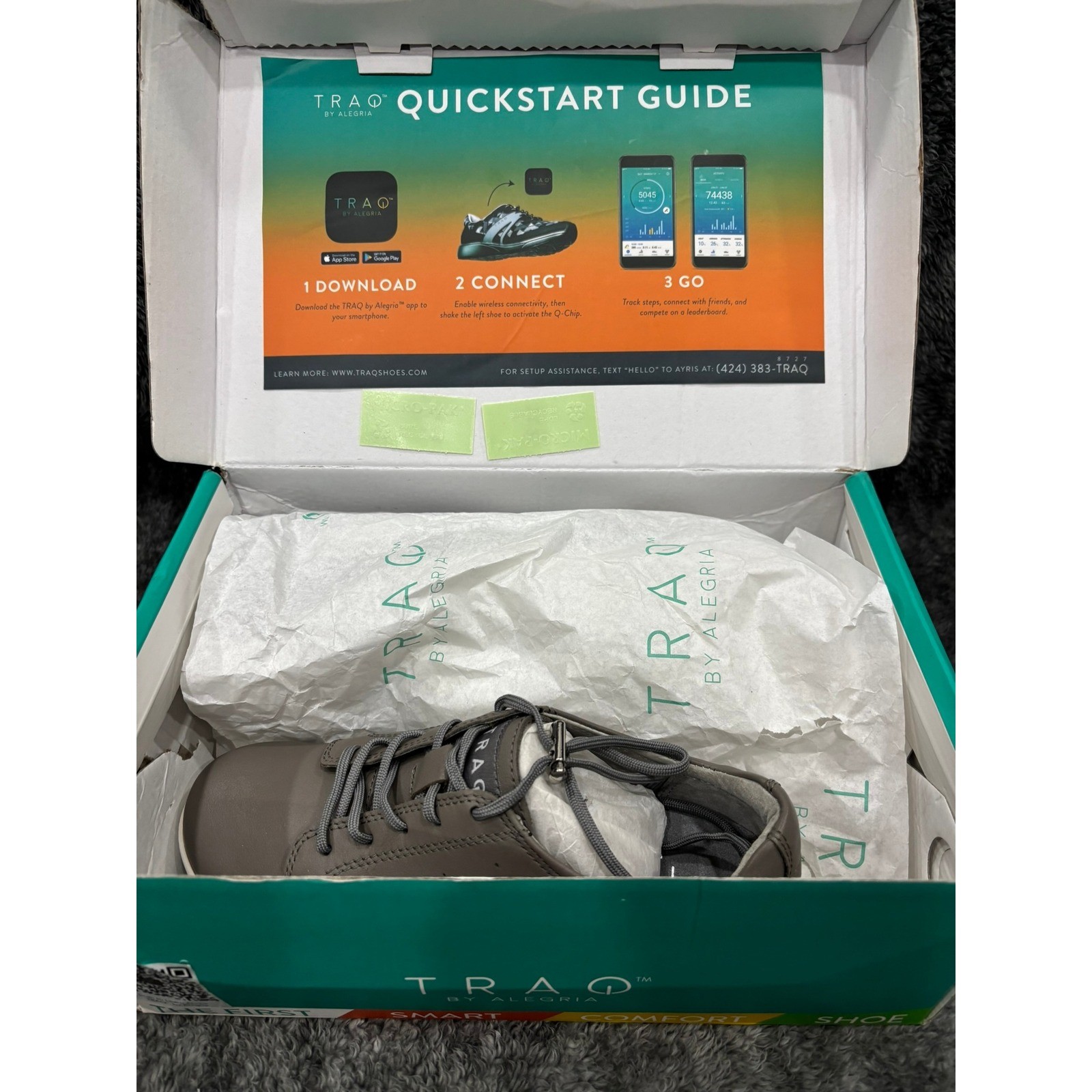 Alegria TRAQ CLIQ Smart Comfort Shoe Dove Gray EU 35 US 5 Walking Sneaker