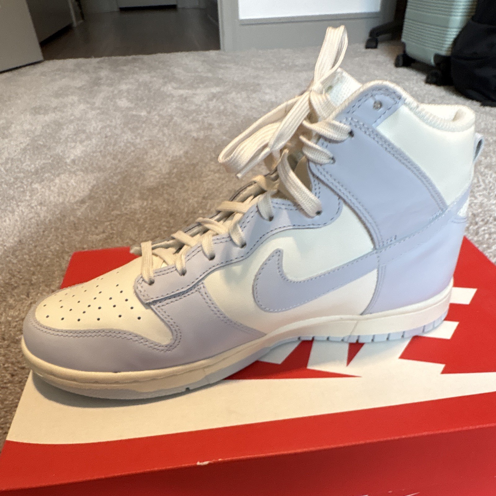 Nike Dunk High Women’s Sail/Football Grey/Pale Ivory High Top Leather DD1869-102