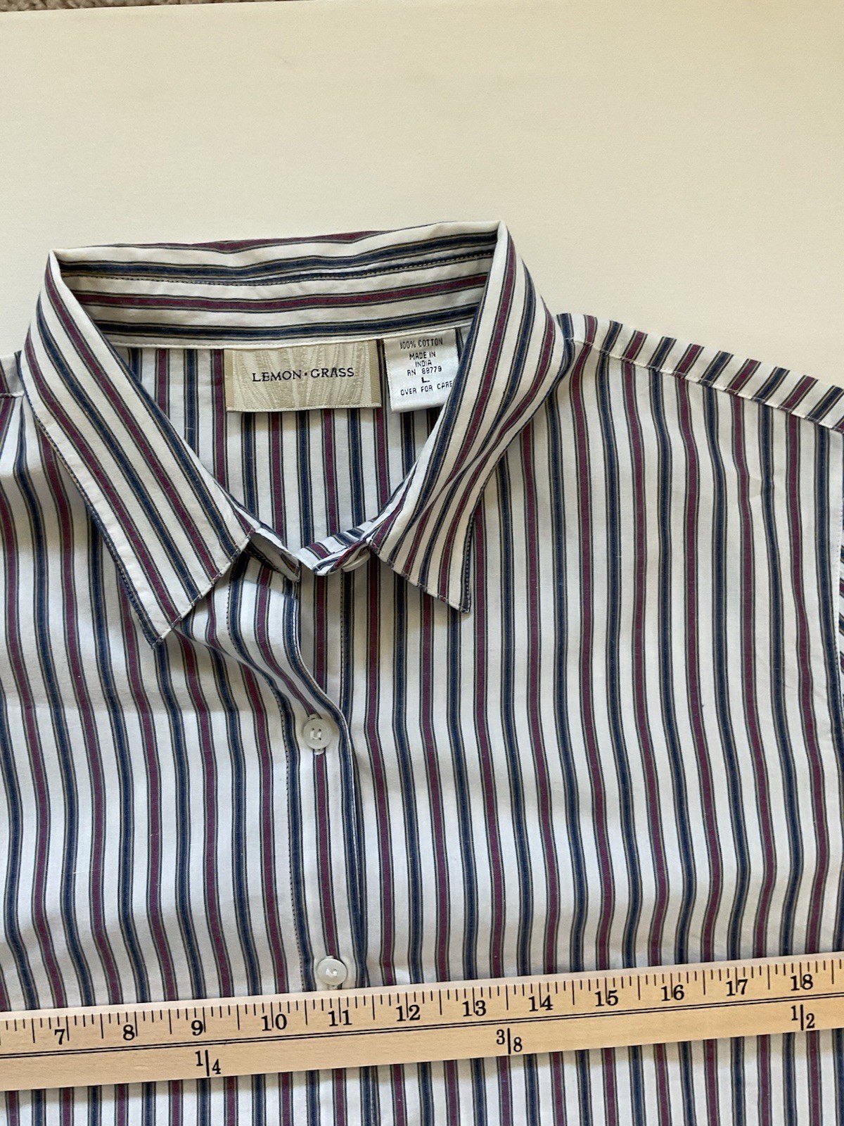 Lemon Grass Striped Button Up Blouse