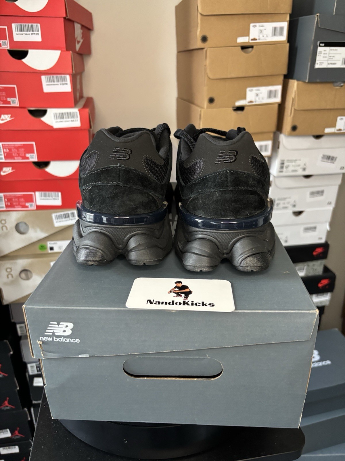 New Balance 9060 Triple Black Suede Men’s Size-U9060BPM
