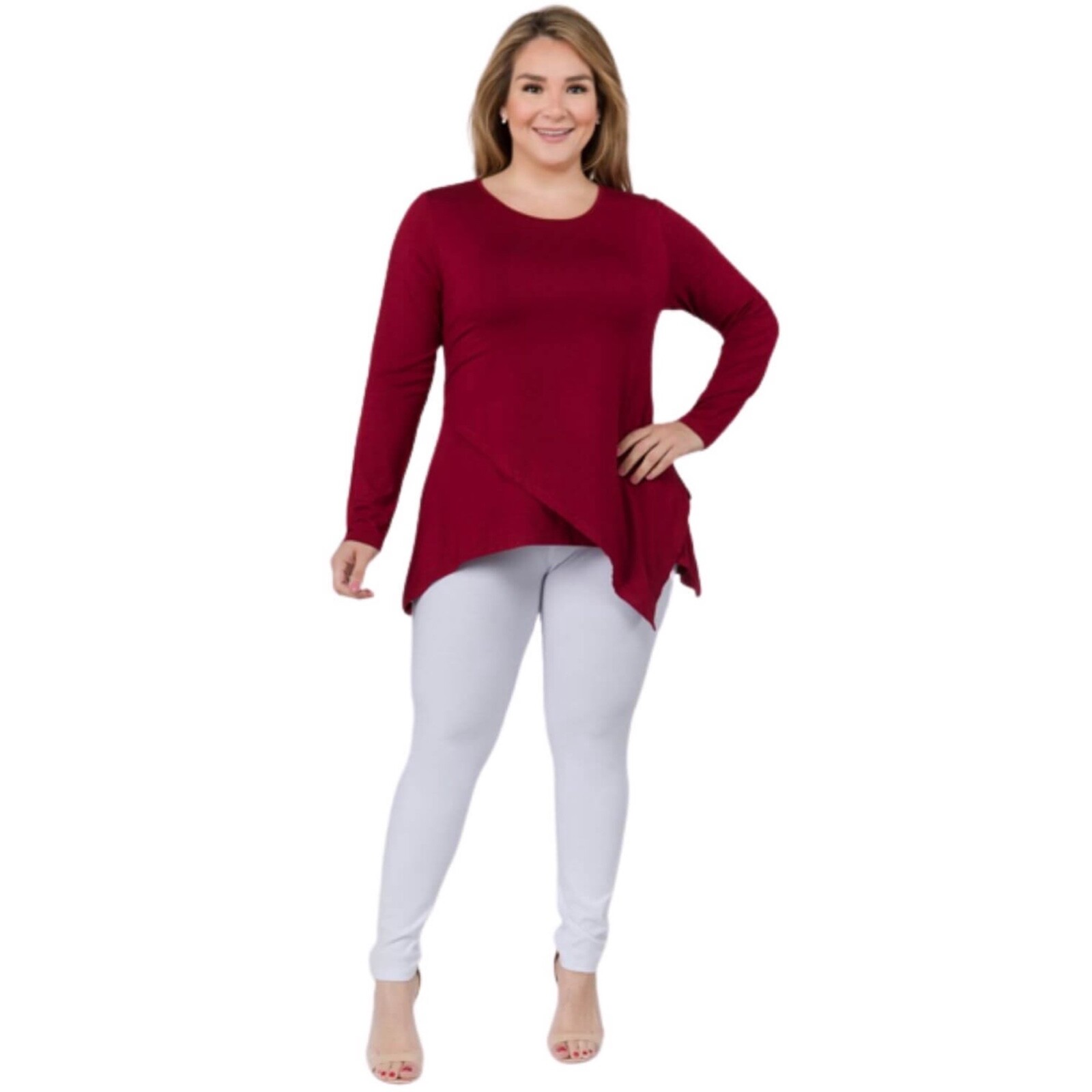 Elevate Your Style: NWT Violet Red 3XL Asymmetrical Tunic (Minor Hem Flaw)