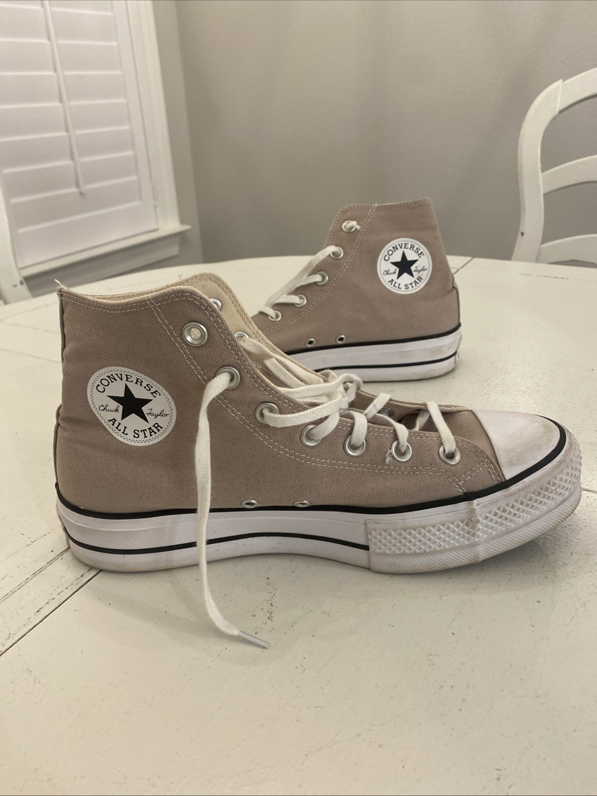 CONVERSE CT AS LIFT PLATFORM WOMEN’S A06139F Beige Size 10.5