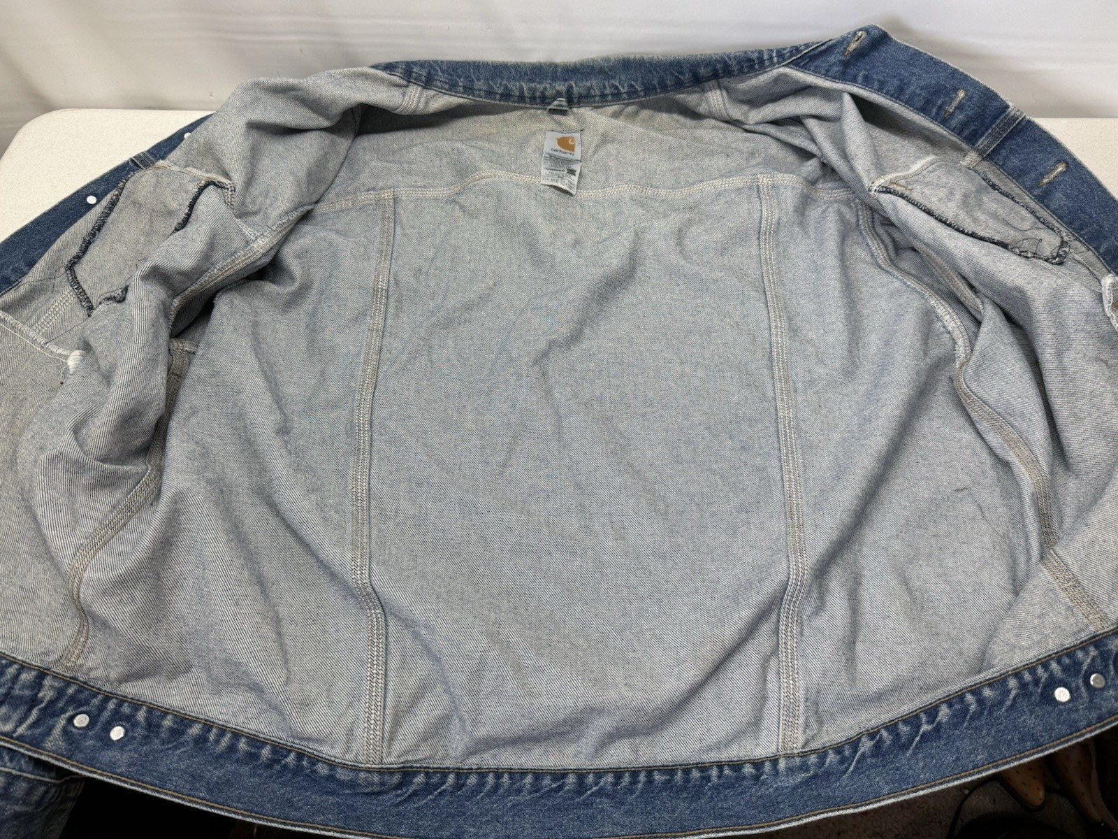 Vintage CARHARTT J12DST Mens 3XL Reg Cotton Denim Trucker Jean Jacket