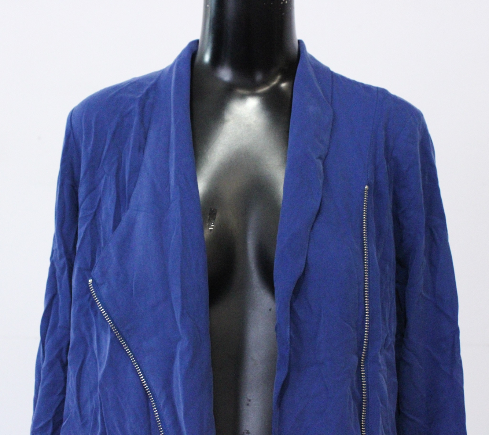 Trouvé Women’s Lightweight Full-Zip Draped Moto Jacket AH4 Blue Mazarine Size XS