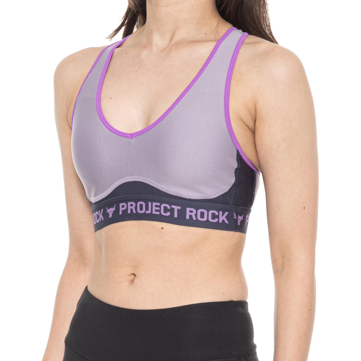 M NWT Women’s Under Armour Project Rock Disrupt Crossback Mid Impact Sports Bra