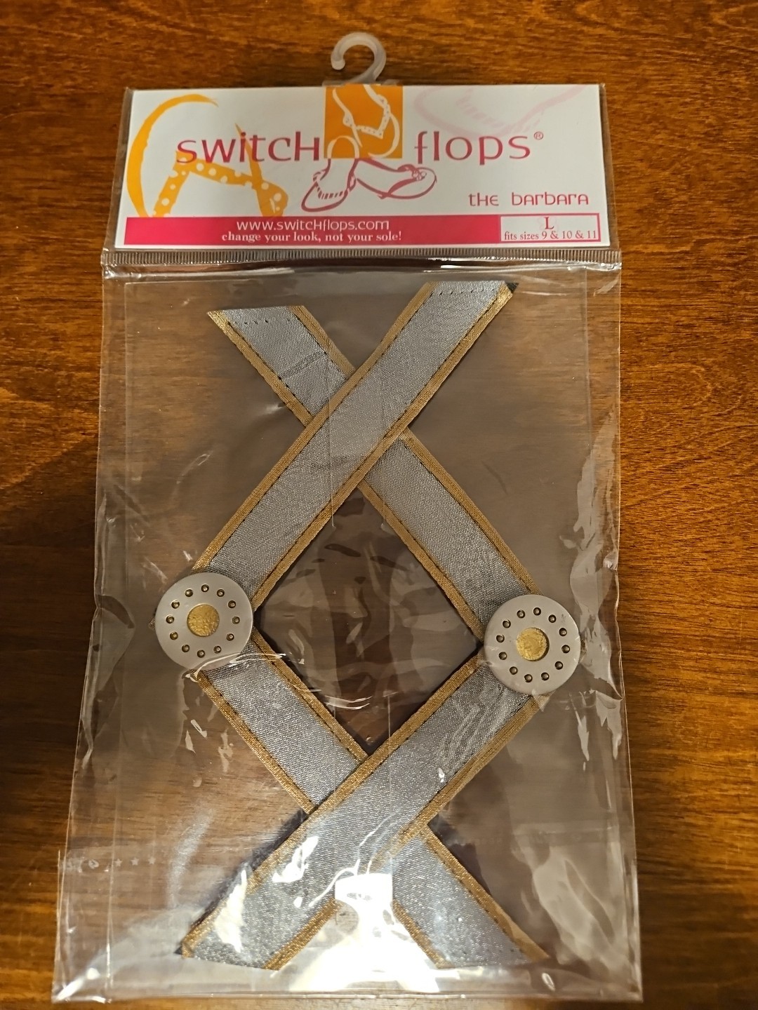 Lulu Designs, Inc Switchflops Straps L 9 10 11 The Barbara Silver Gold