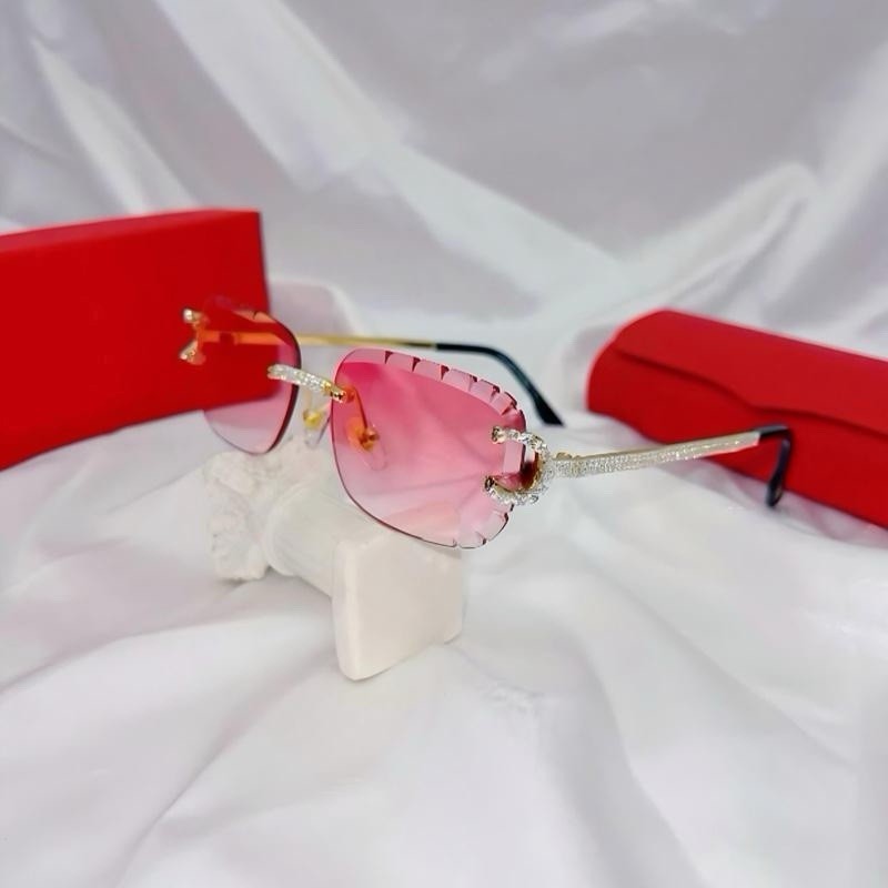 2026 Diamond Cut Rimless Square Sunglasses – Unisex Luxury Rhinestone UV400