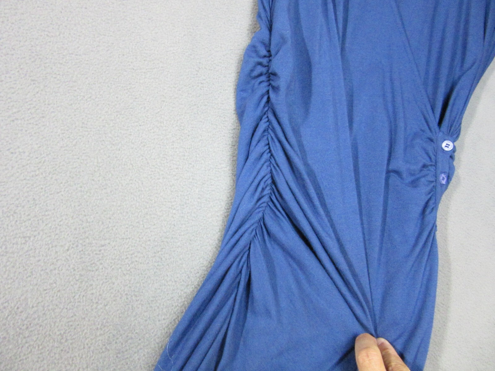 Monrow Dress Womens Small Blue Knit Wrap Super Soft Shirred Surplice Neck New