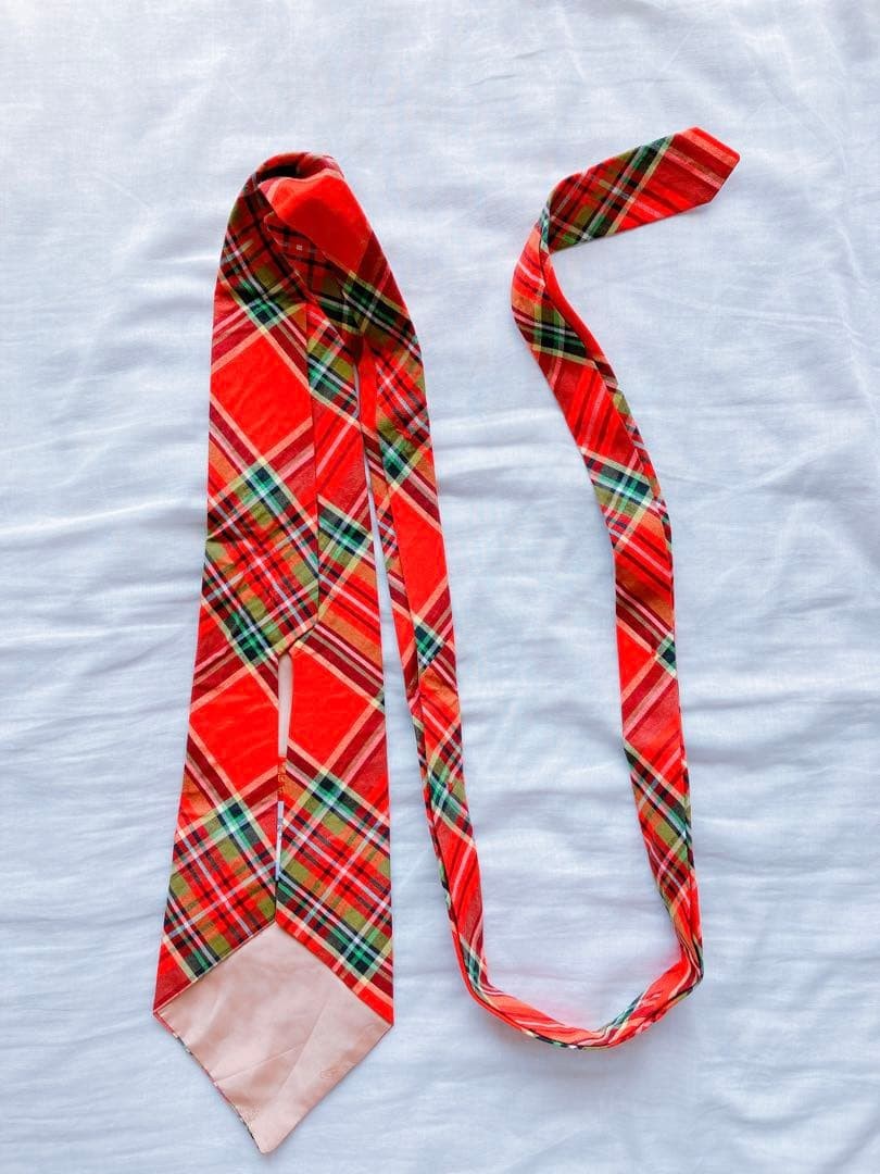Vivienne Westwood Wide Checkered Tie Ribbon Convertible 5.1in Width Archive Logo