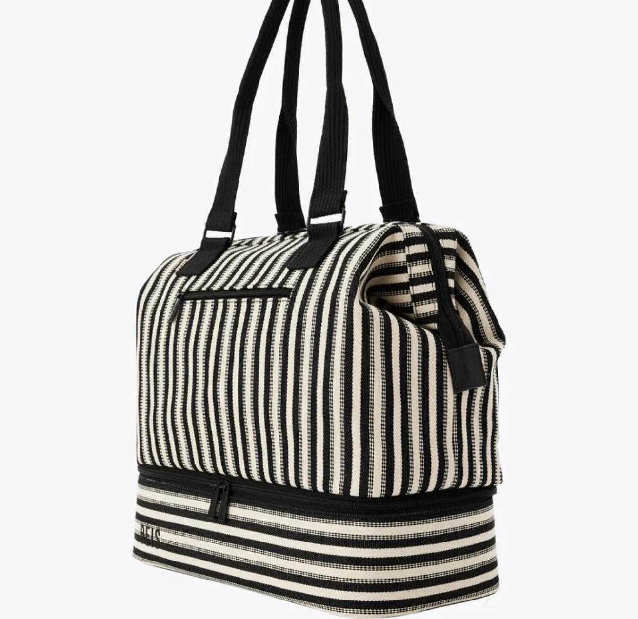 Beis Mini Weekender in Black Stripe