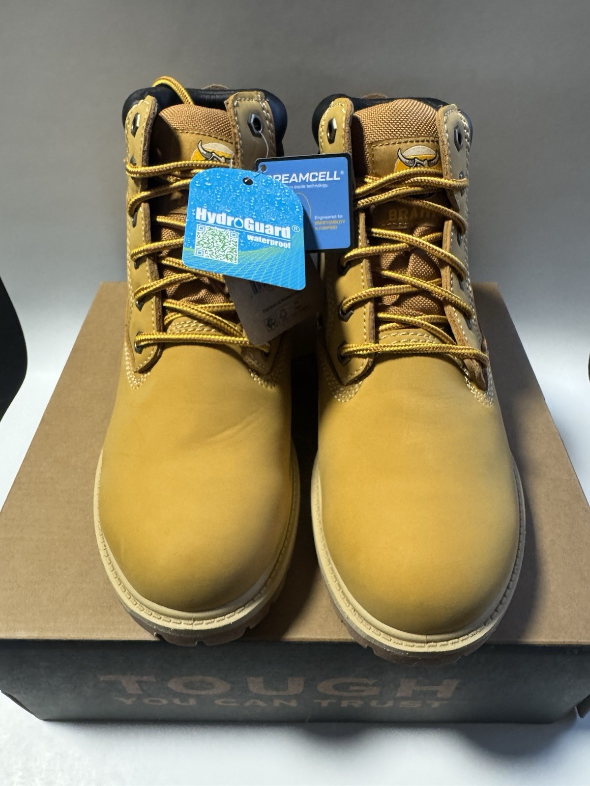 Hubert Waterproof Oil Resistant Leather Work Boots Wheat Men’s US 7.5 Steel Toe