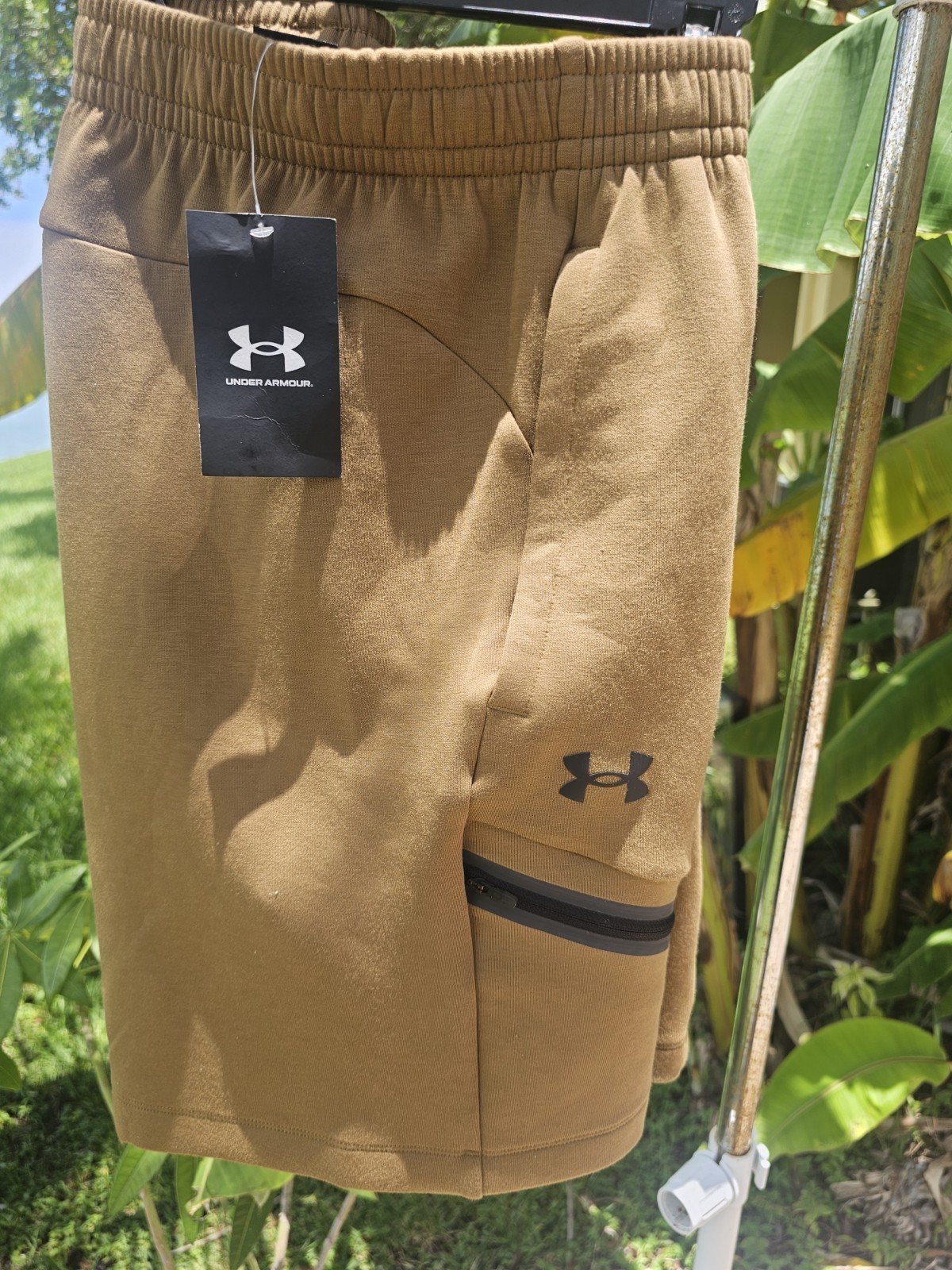 Under Armour Men’s Unstoppable Fleece Shorts Size 2XL Brown 1379809 498