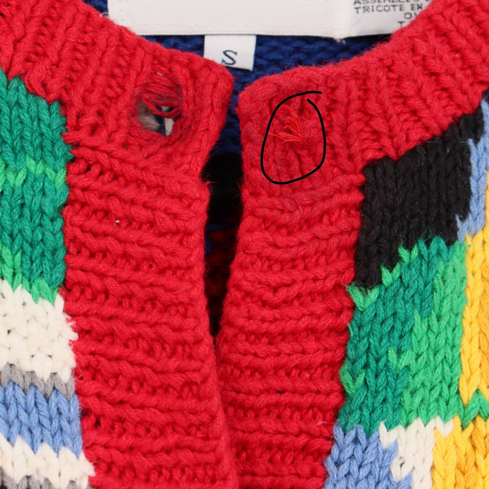 Alexandra Bartlett Vintage Ugly Christmas Sweater Cardigan Santa Bell Buttons S