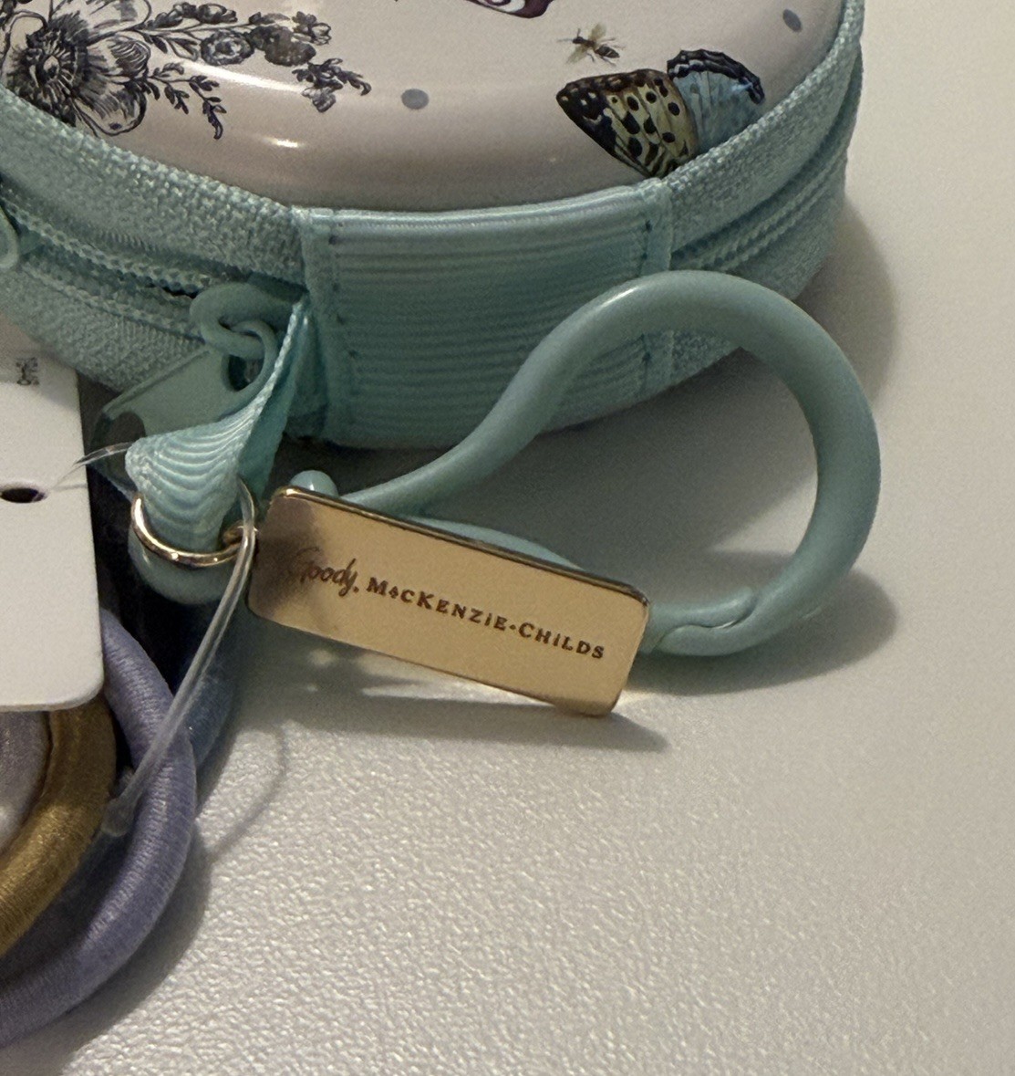 Goody x MacKenzie-Childs Butterfly Toile Purse Charm & 15 Ouchless Hair Elastic