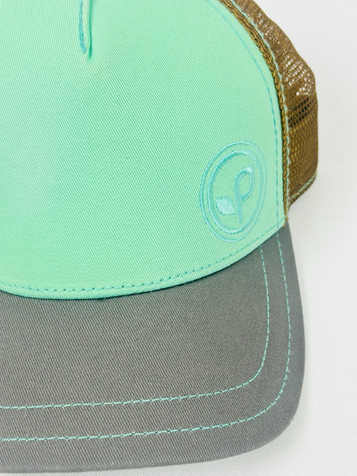 Pistil Brown Mint Green Mesh Back Trucker Hat Snapback Women’s