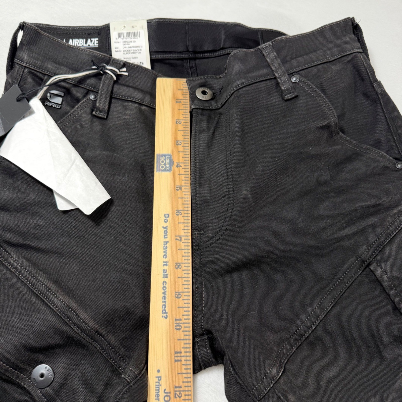 G-Star Raw Airblaze 3D Skinny Jeans Men 29×30 Black Loomer Superstretch NWT $260