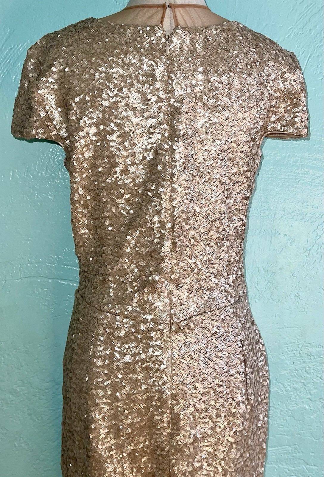 NEW! Dress The Population Michelle Sequin Gown Dress Anthropologie L Made In US