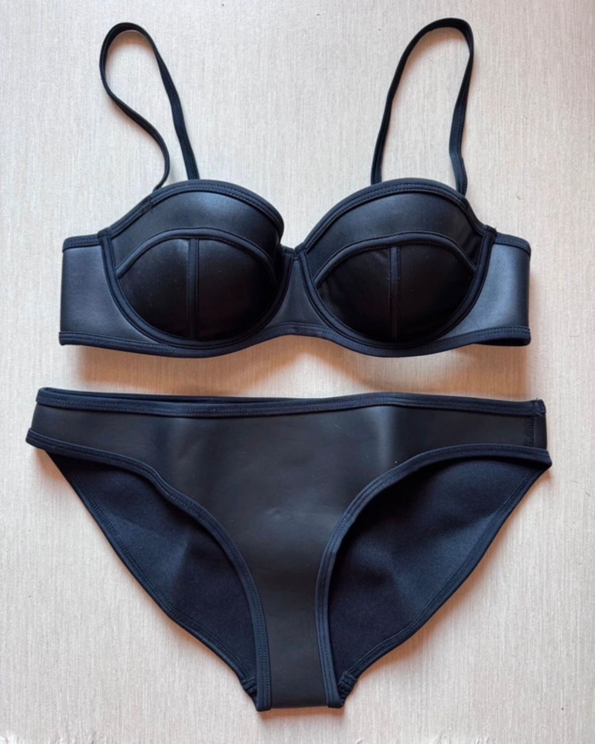 black triangle neoprene bikini