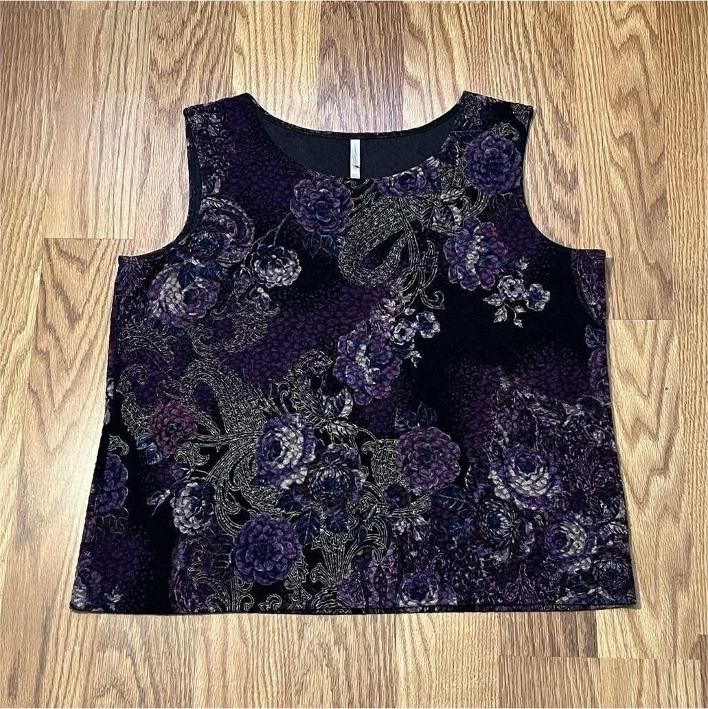 Gothic Whimsygoth Black and Purple Tank Size X-Large