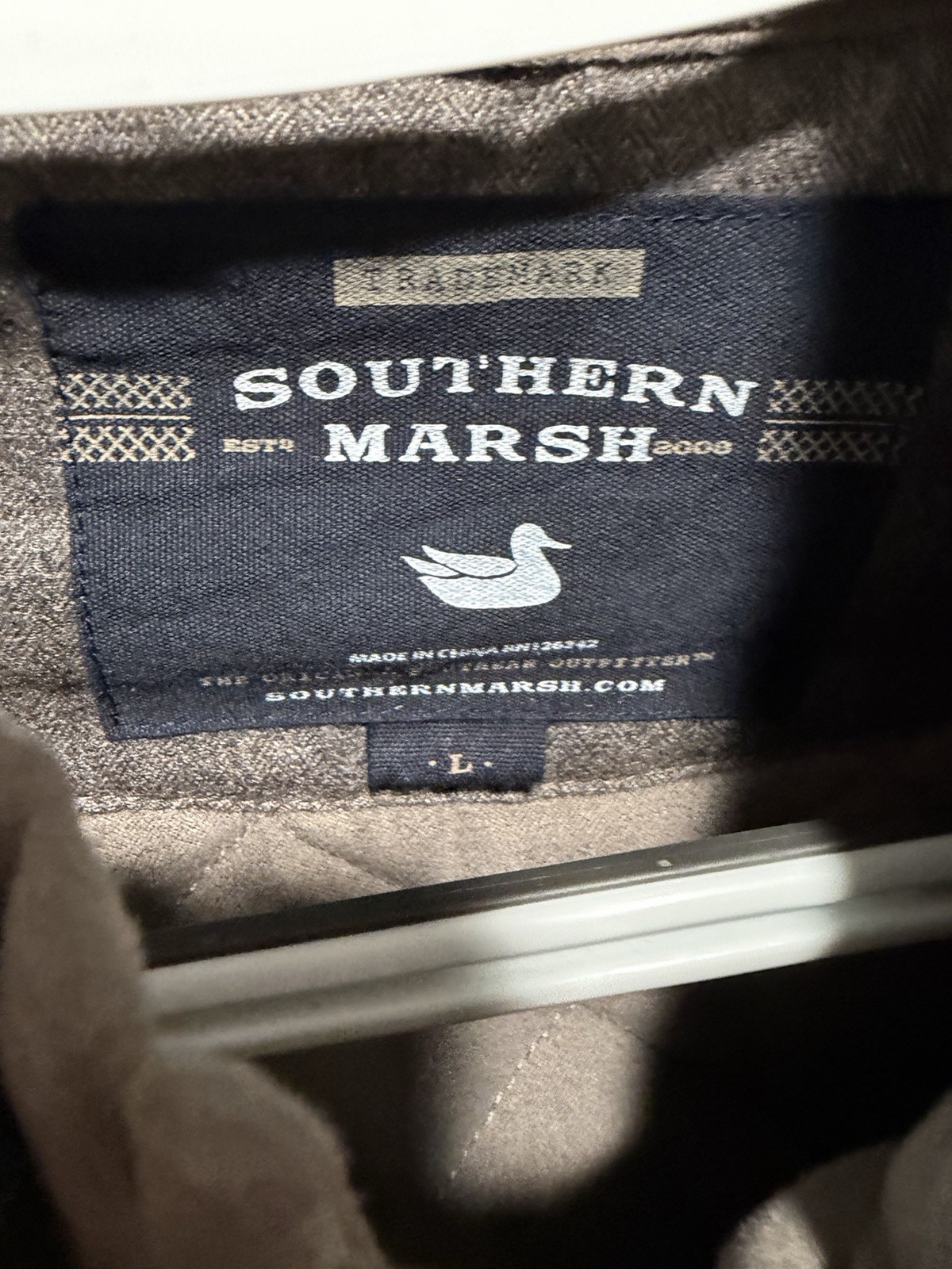 Southern Marsh Men’s Quilted Full Zip Vest Stand-Up Collar Gray Size L