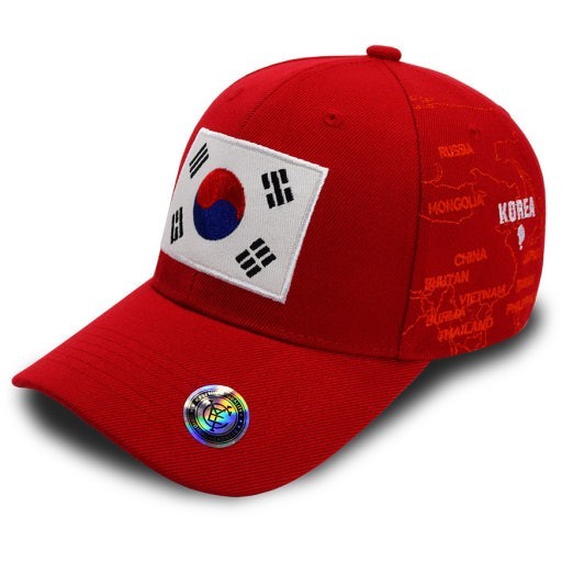 Korea Flag Baseball Cap Modern Korean Map Design. Korea Supporters Cap