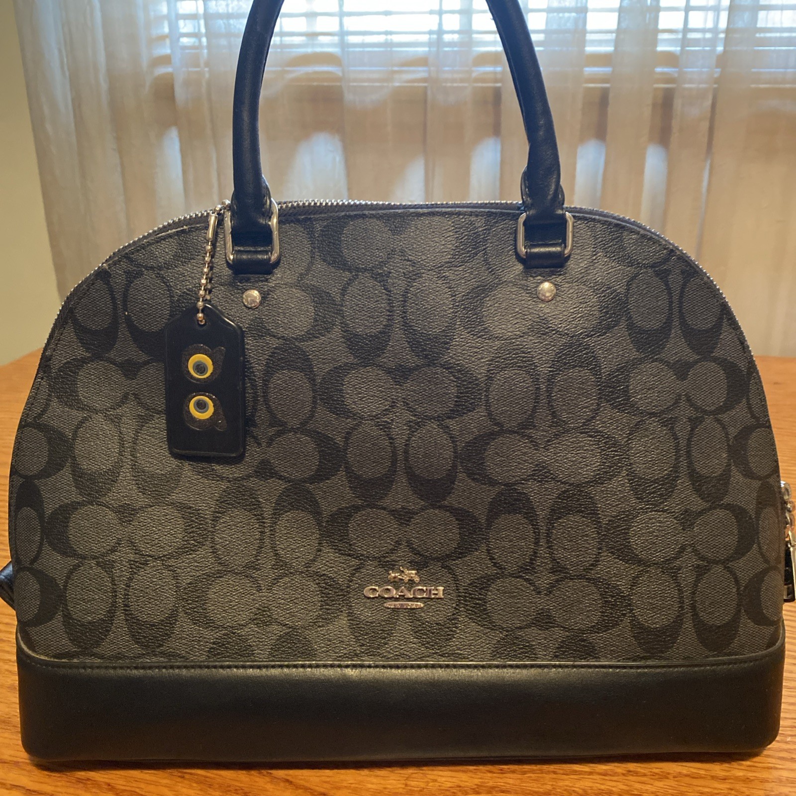 GENUINE COACH FACTORY OUTLET BLACK LEATHER HANDBAG SIERRA SATCHEL # G1777-F58287