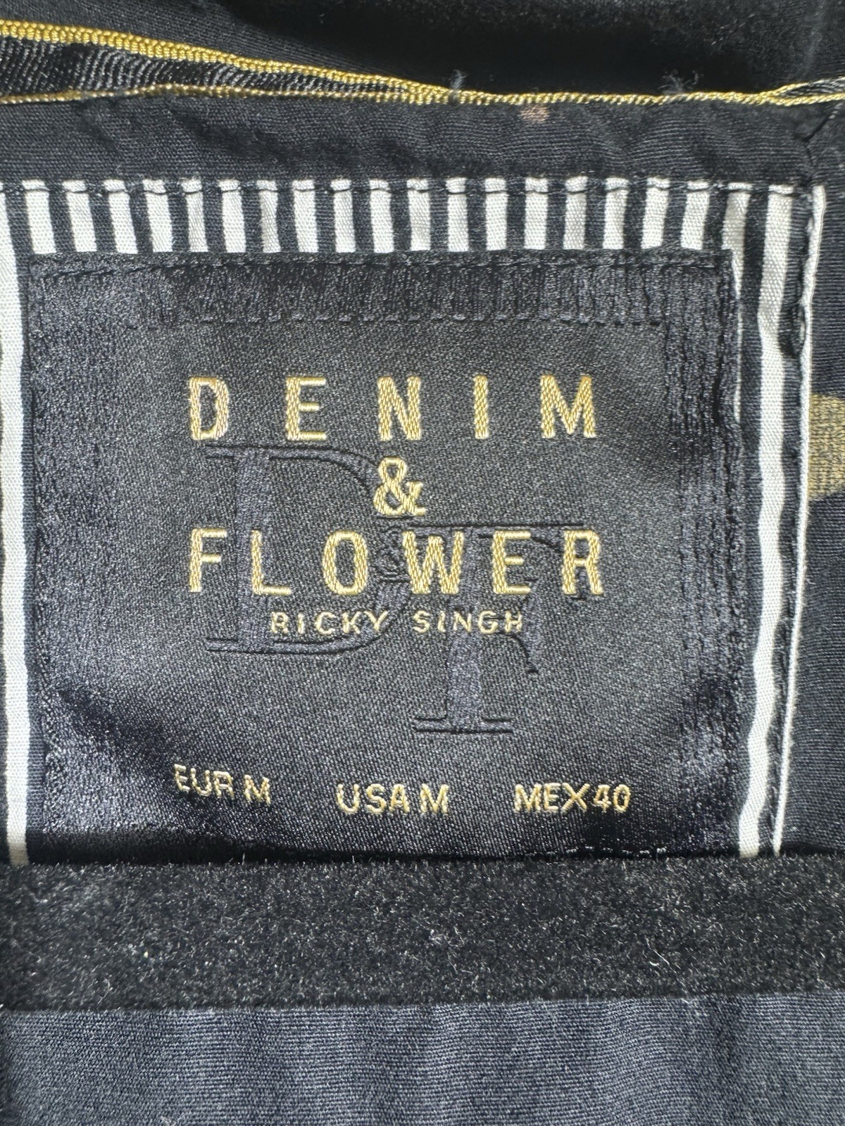 Denim & Flowers Full Zip Hoodie Jacket Sz M Planets & Astronauts Pockets