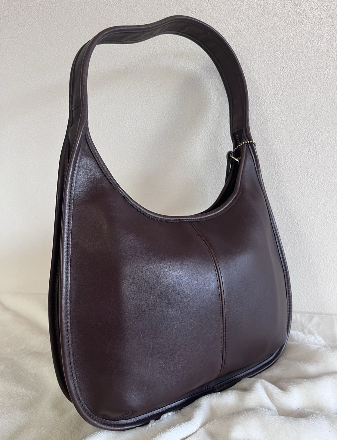 VGUC Vintage Coach 9025 Mahogany Brown Leather Ergo Shoulder Bag Made in USA