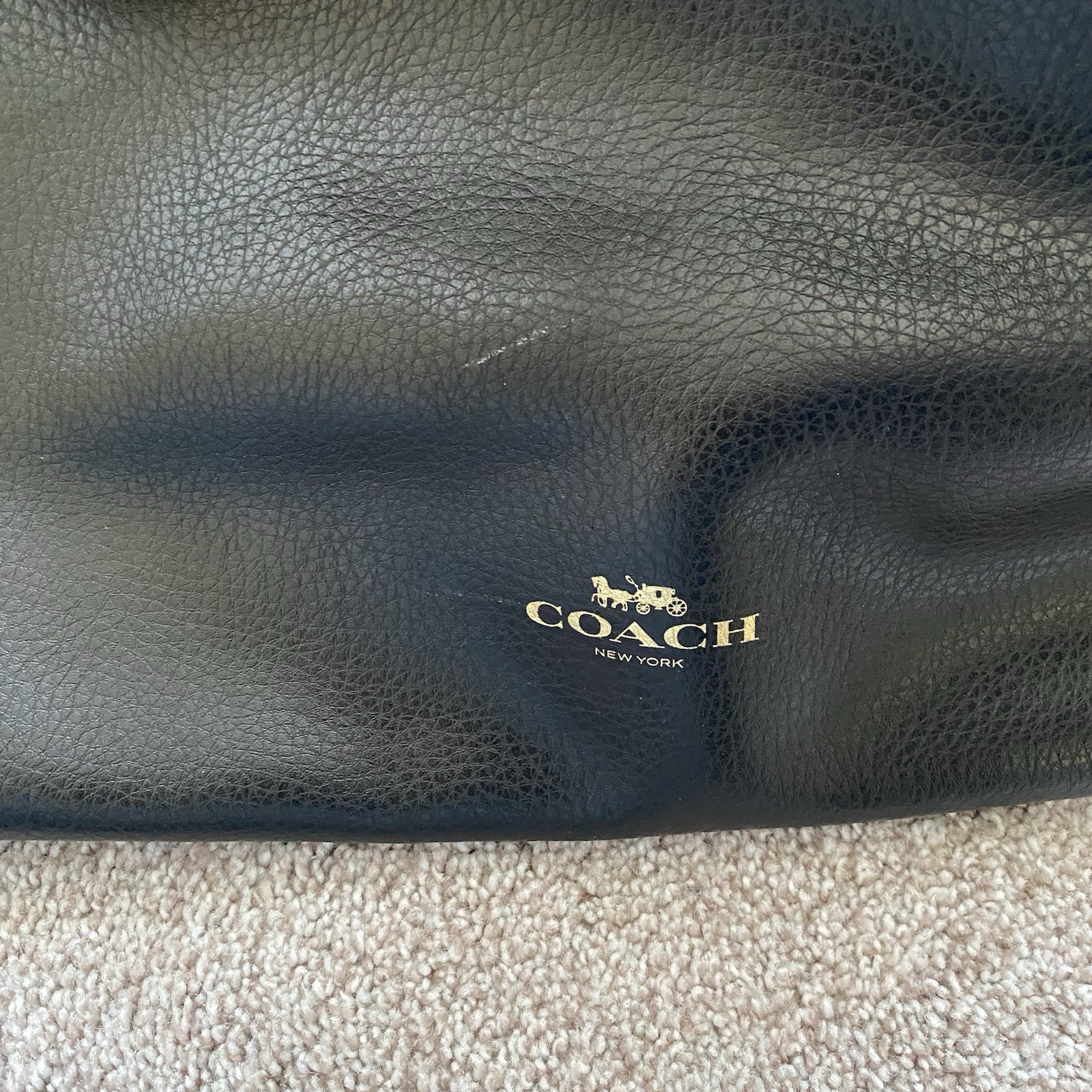 COACH LARGE DERBY TOTE IN PEBBLE LEATHER 59818 SHOULDER BAG HANDBAG PURSE SADDLE