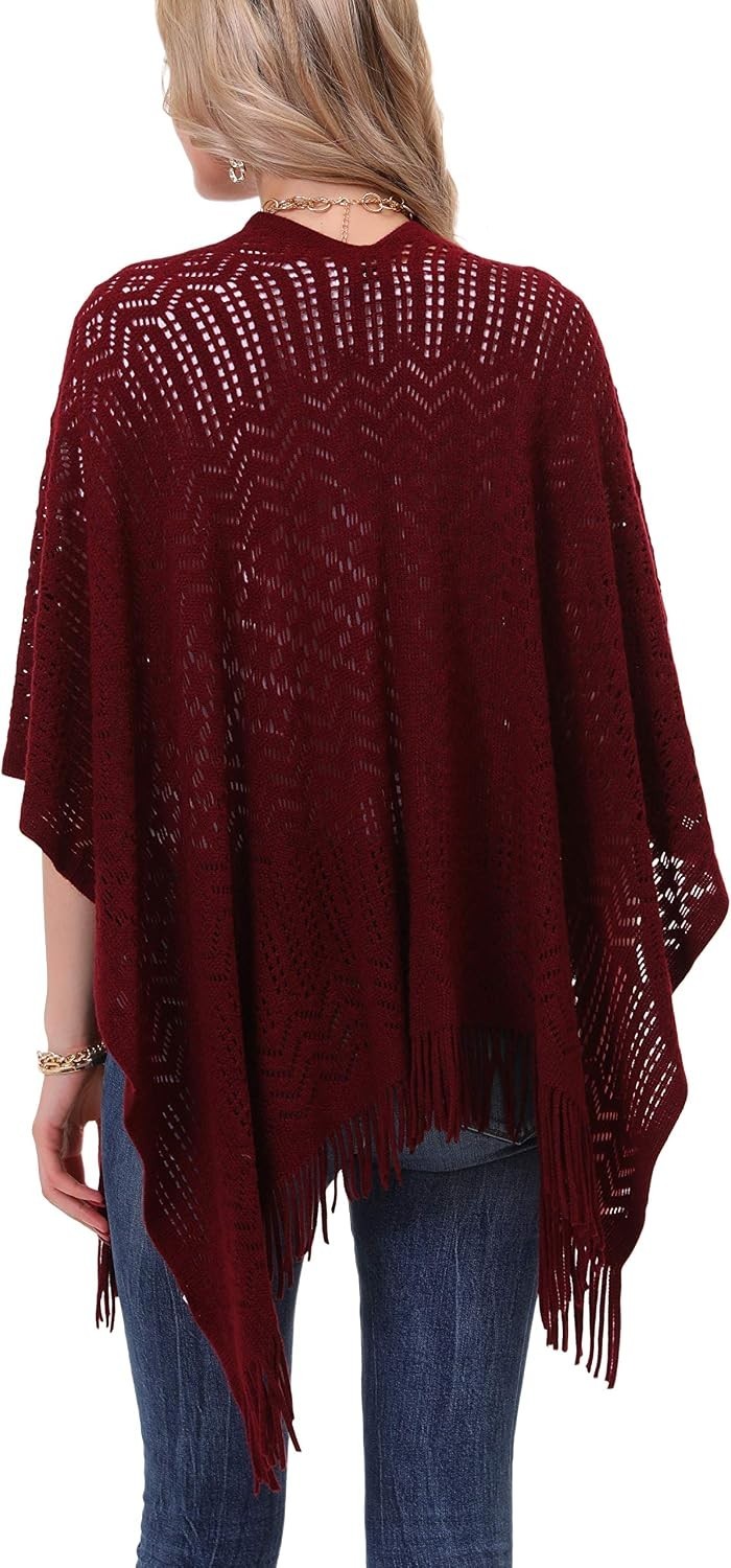 Luxurious 100% Soft Acrylic Poncho Wrap for All Seasons – One Size Fits Most