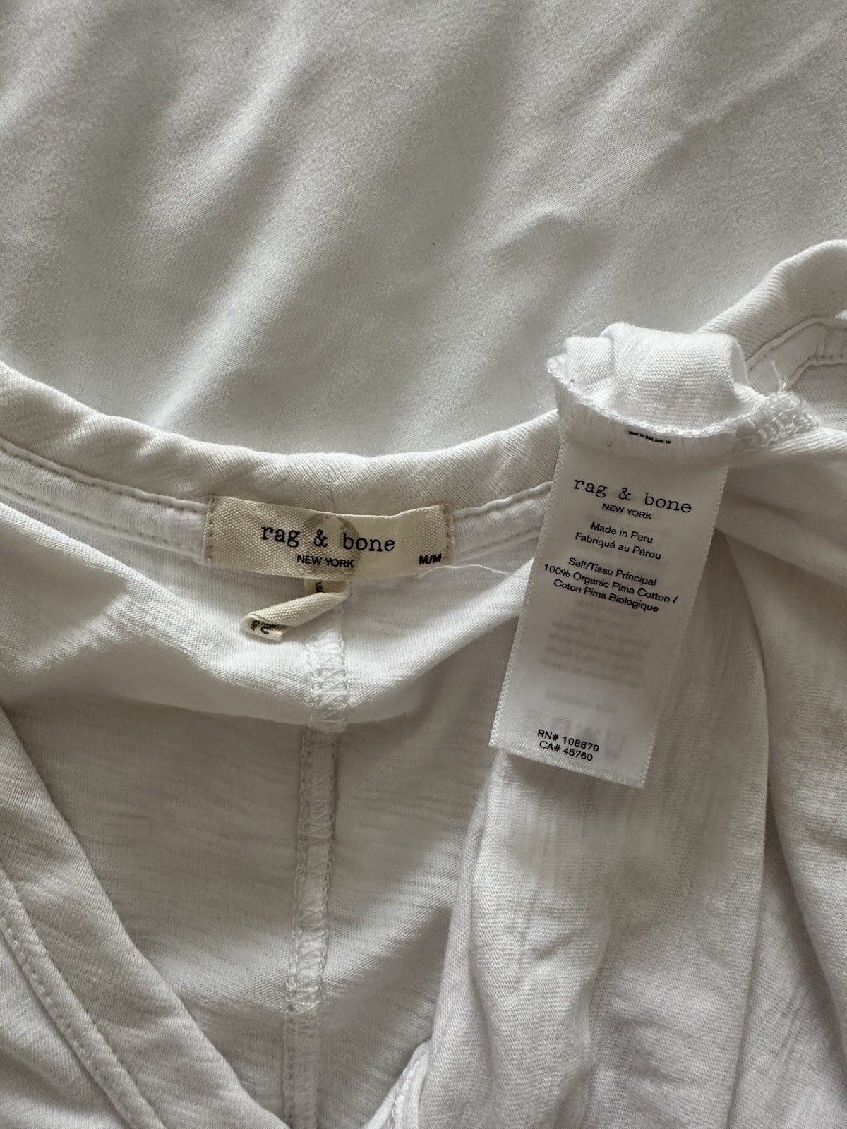 Rag & Bone Women’s Short Sleeve White T-Shirt Size Medium