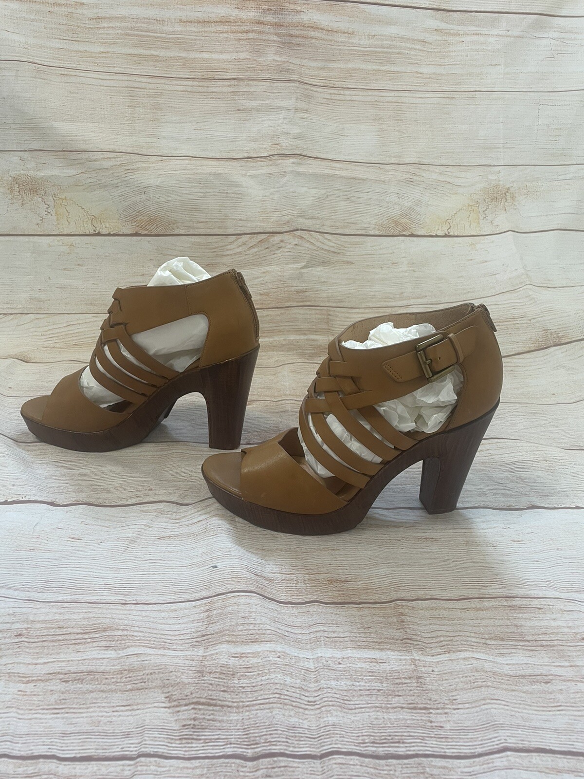 Sofft Ohanna Tan Vowen Leather Heel Sandals size 11W