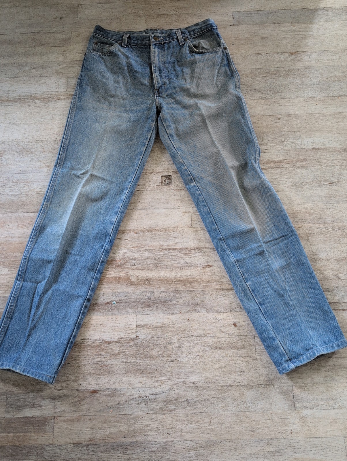 90’s Calvin Klein Men’s Light Wash Blue Denim Jeans Size 34 USA 100%
