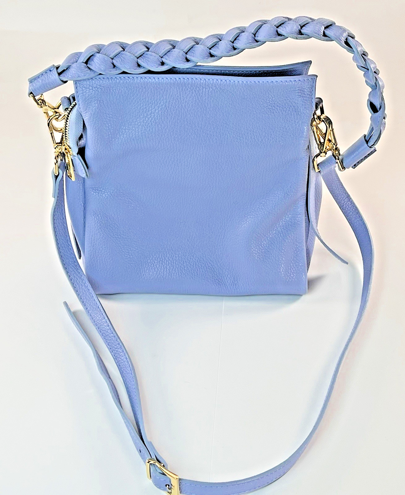 NEW! Italian Genuine Pebbled Leather Purse Combination Handbag/Crossover Design