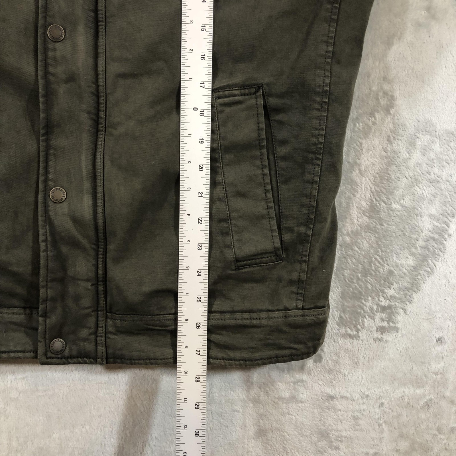 Levis Jacket Mens Medium Green Canvas Quilted Lined Field Military LM0CC046