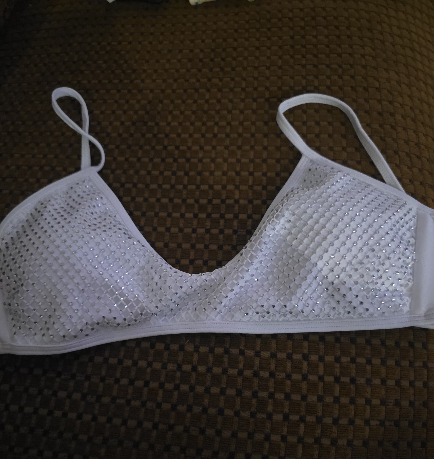 White Rhinestone Embellished Bikini