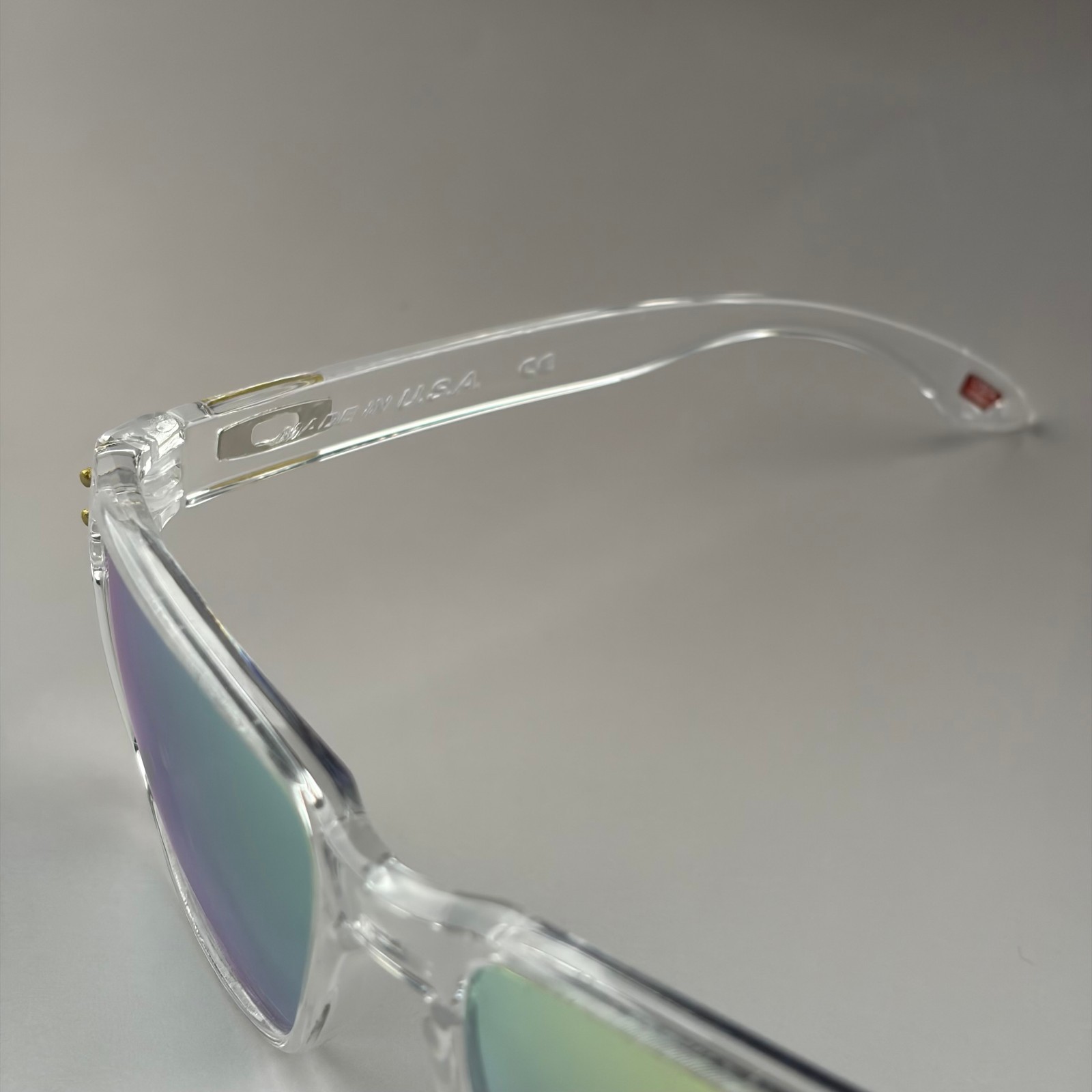 Oakley Holbrook Sunglasses Polished/Clear Frame Gold Lens Polarized Square New