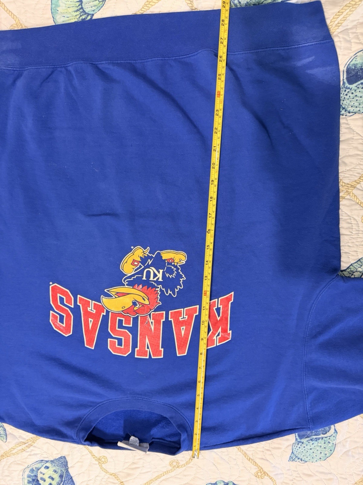 Champion Men’s Kansas Jayhawks KU Graphic Crewneck Fleece Sweatshirt Blue XL