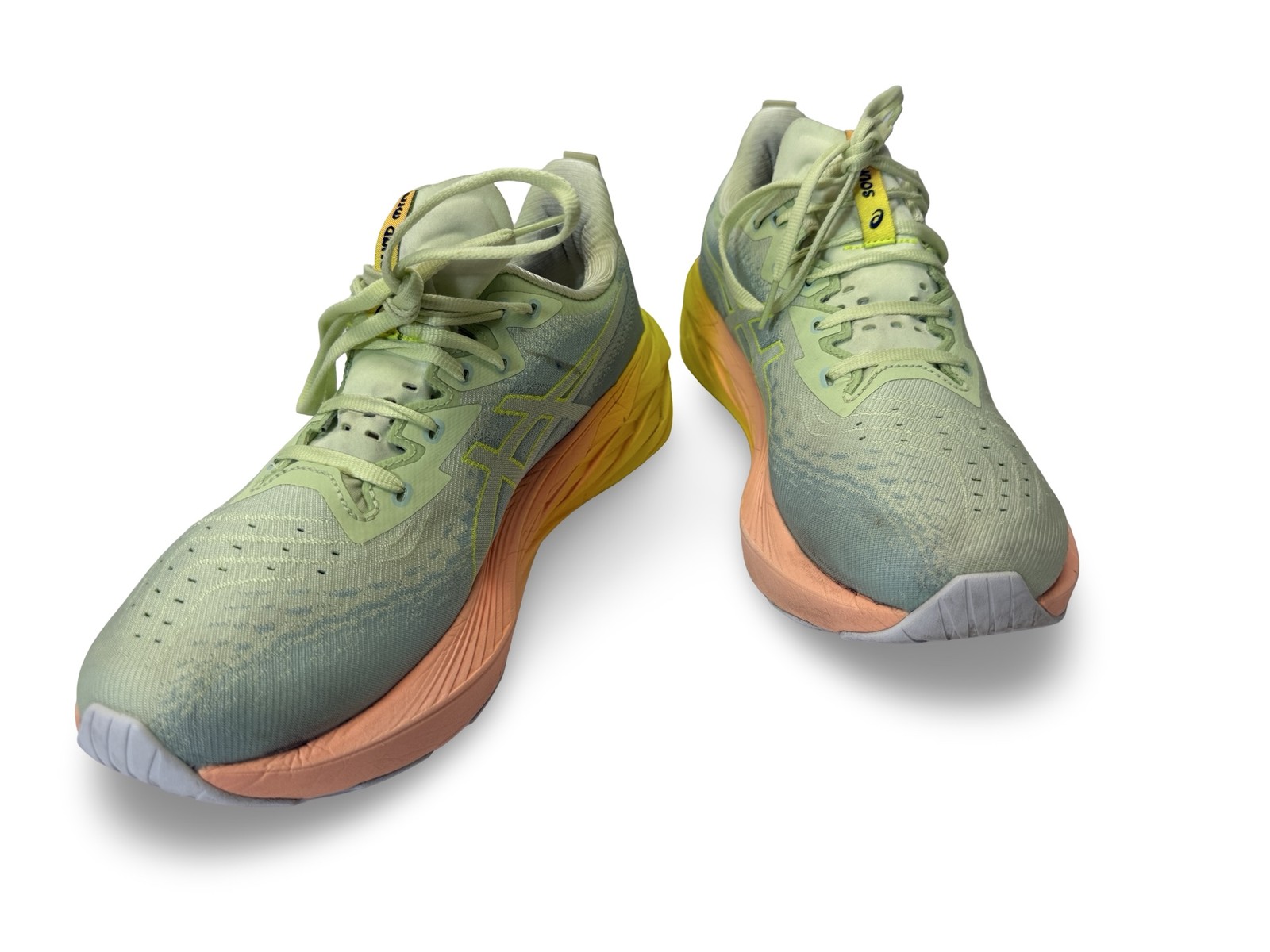 ASICS Novablast 4 Paris Cool Matcha Safety Yellow Sneakers Mens Size 11.5
