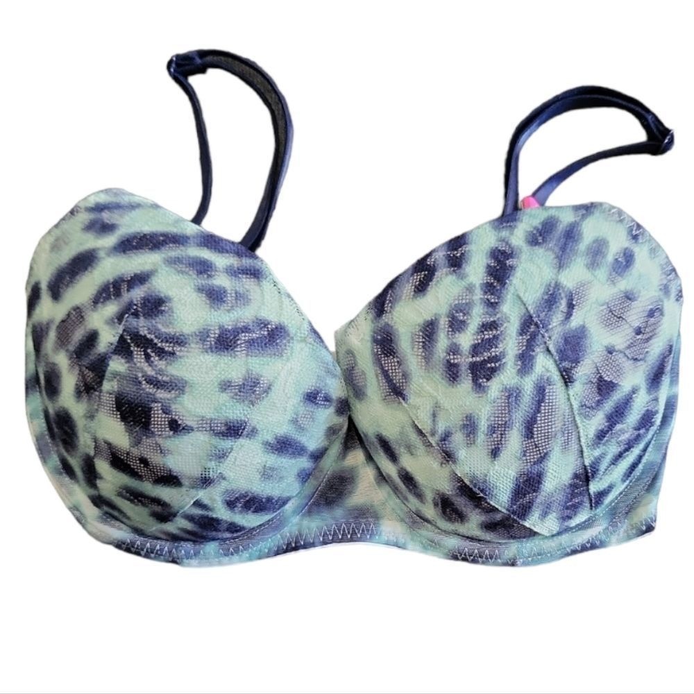 PINK VICTORIA’S SECRET Blue/Green NWT “Date” Push-Up Bra Size 32DD