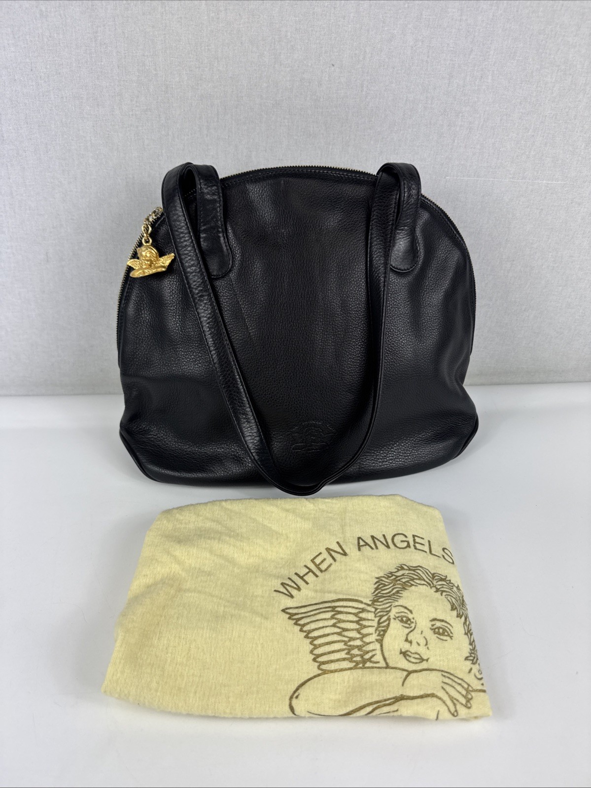 Comtesse When Angels Travel Kelly Bag 14.5″ X 11″ Black
