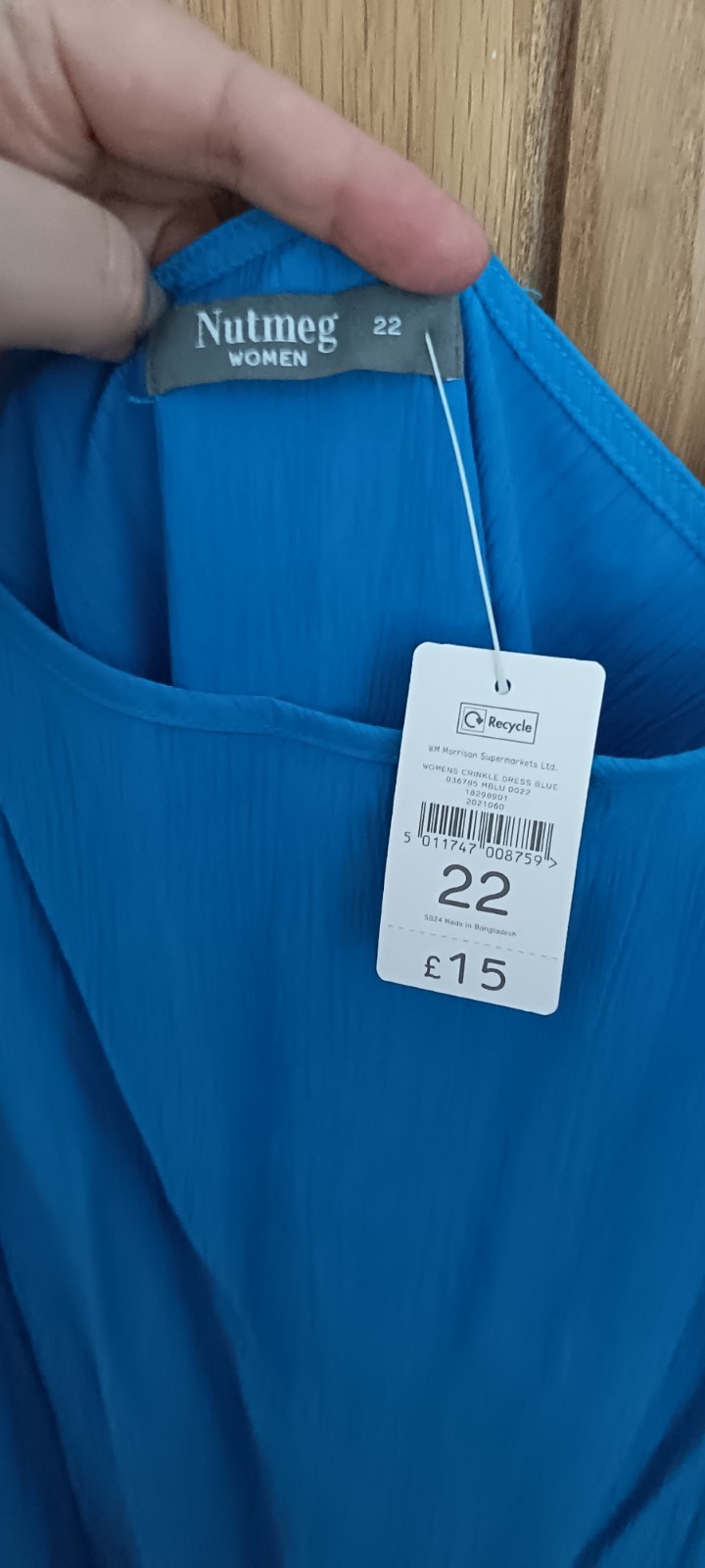 NUTMEG Maxi Dress Size 22 Blue Stretch Strappy Summer Holiday Casual