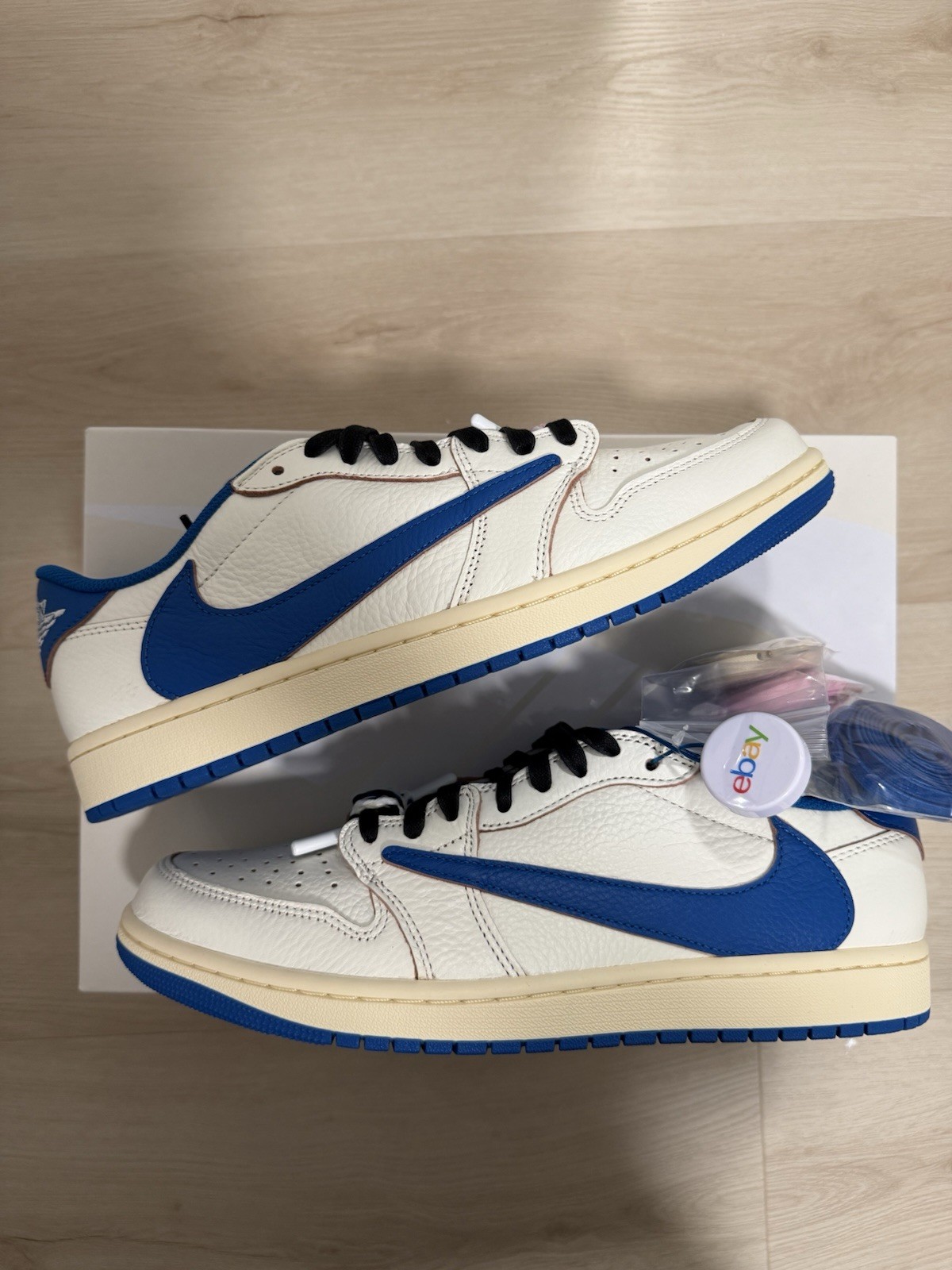 Jordan 1 Low OG SP Fragment x Travis Scott Sail Military Blue – Men’s Size 12 ✅