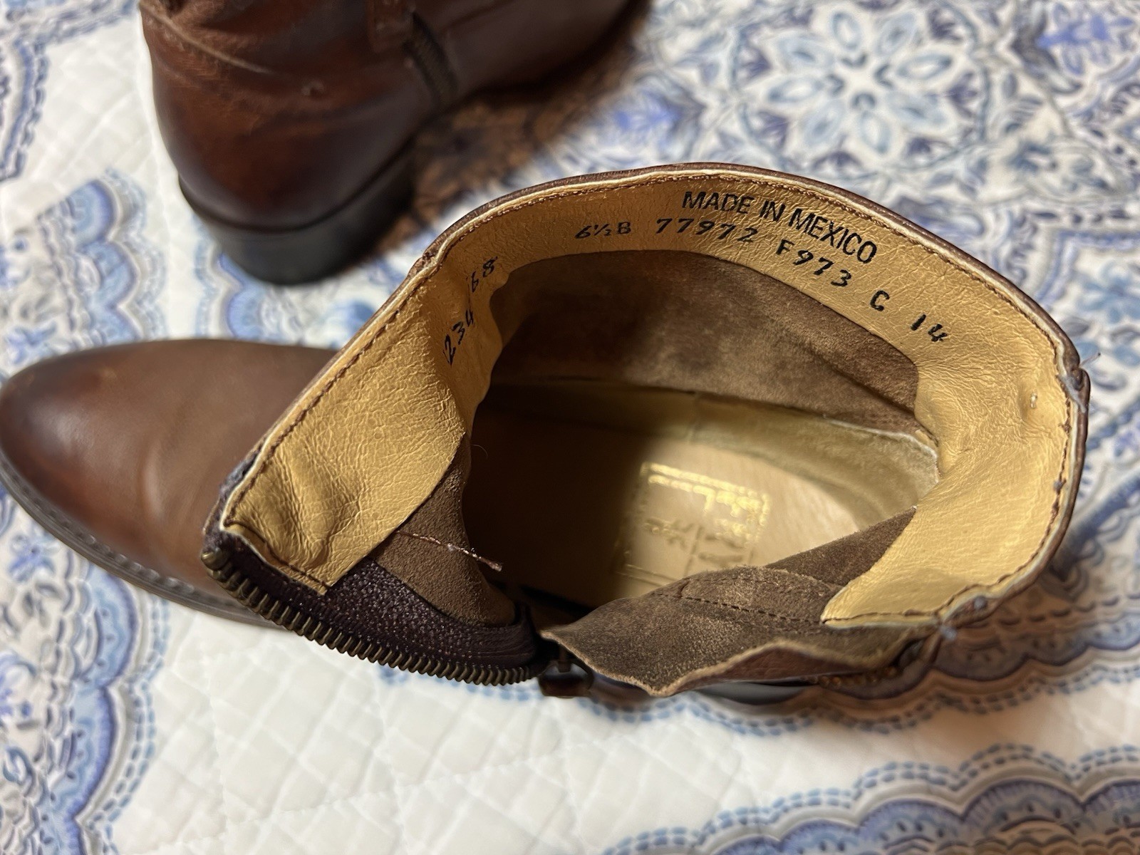 Frye Women’s Brown Leather Ankle High Boots Size 6.5, Made In Mexico