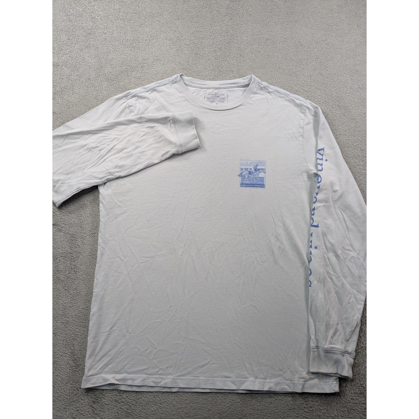 Vineyard Vines Mens 146th Kentucky Derby Long Sleeve T-Shirt Blue Small Cotton