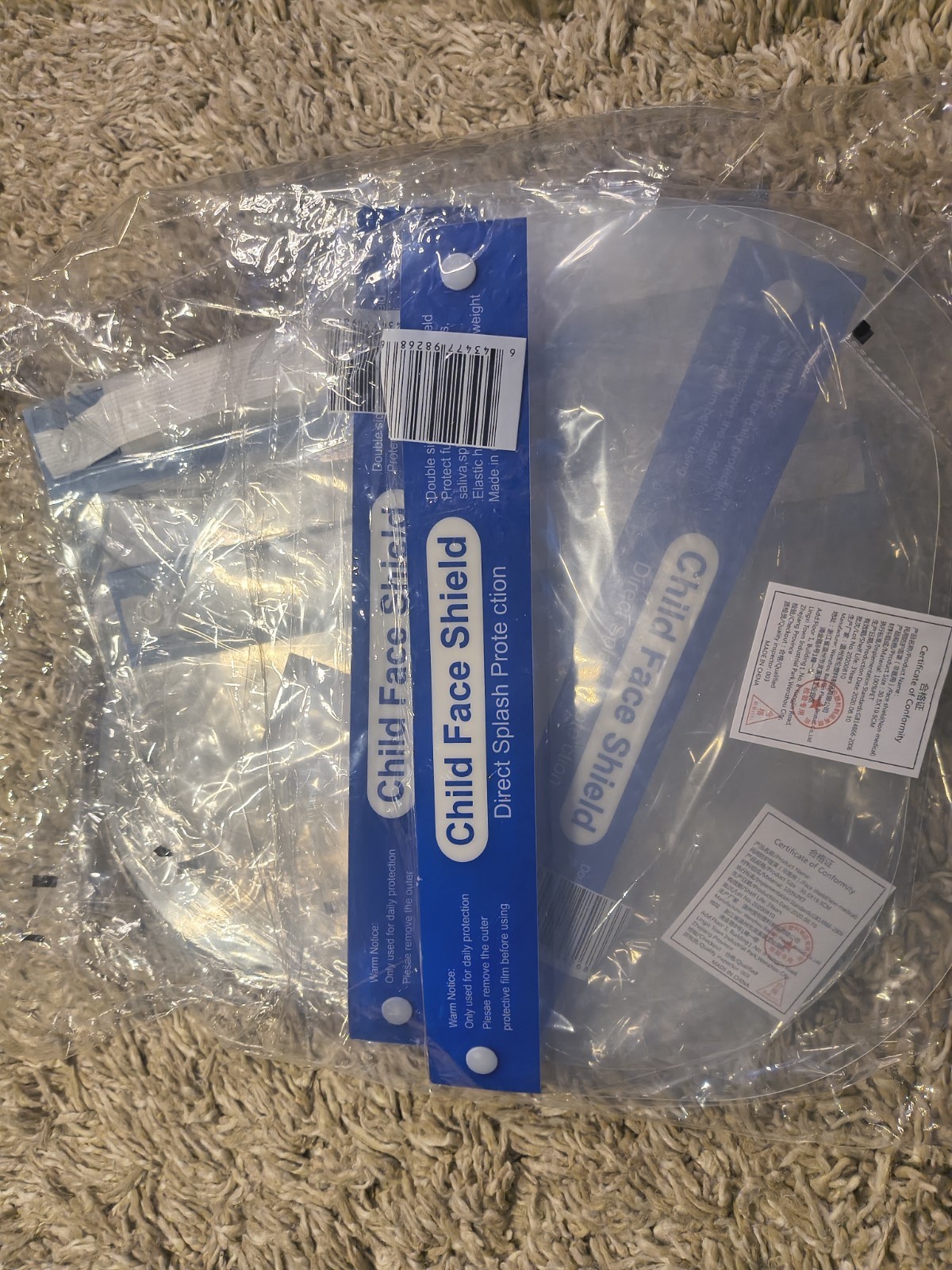 DYNACAREZ Children’s Re-Usable Face Shields. Pack Of 3