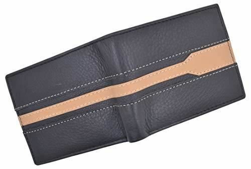 Men’s Premium Center Flap Card ID Holder Bifold Wallet With Zipper Coin Pocket